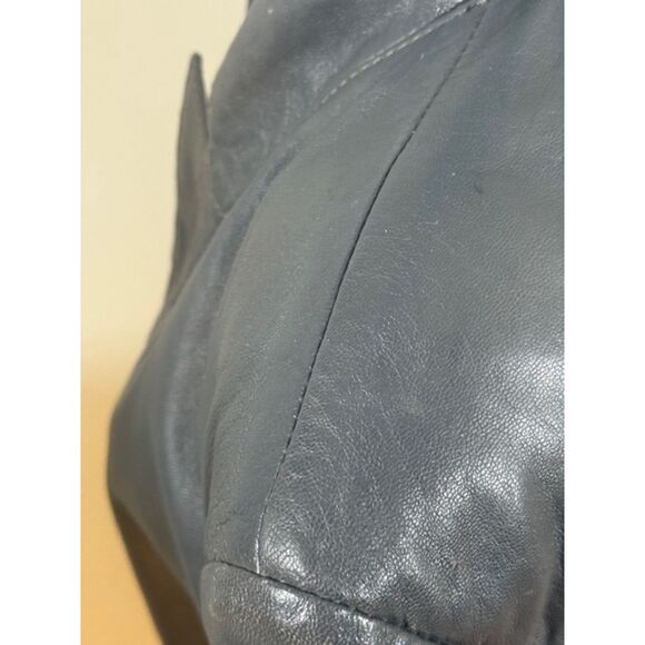 Bod & Christensen 100% Leather Blazer Jacket Grey Taupe M Soft Supple Designer - Picture 9 of 13